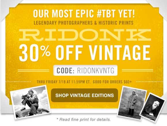 RIDONK: Our Most Epic #TBT Yet!  30% Off Vintage Editions
