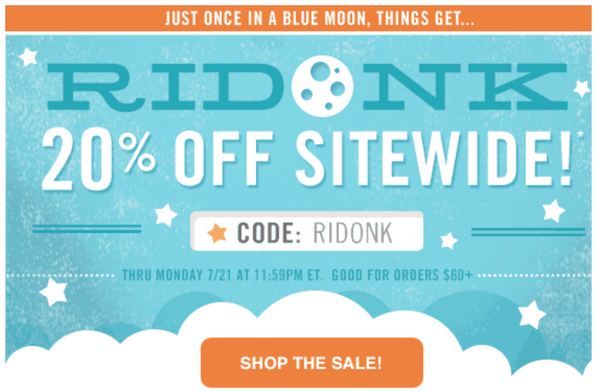 RIDONK: 20% Off Sitewide (With a Few Exceptions)