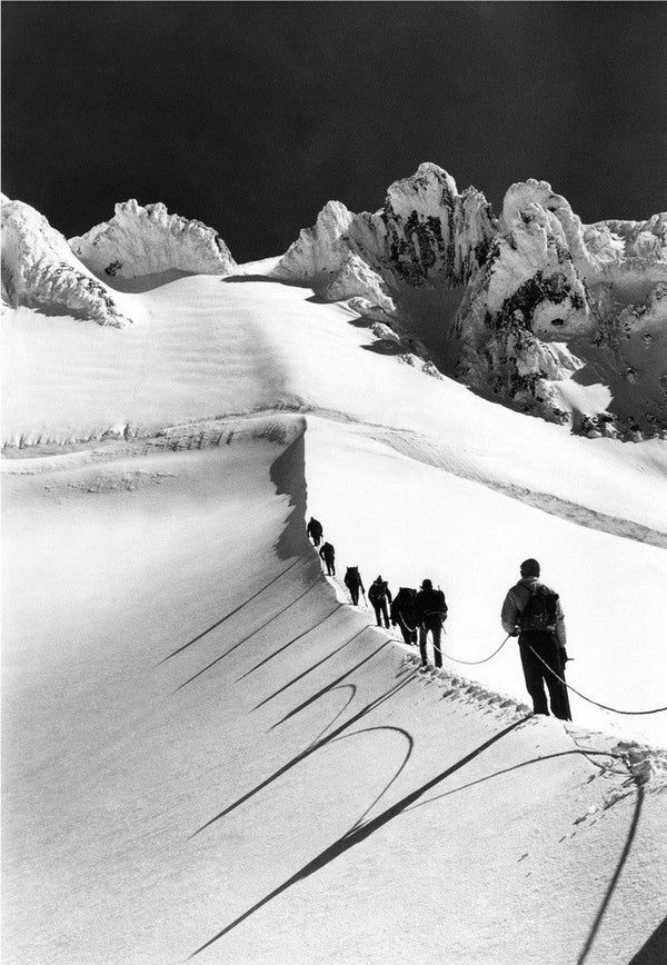 Mazamas Making Their Way up the Hogsback towards the Summit of Mt. Hood, 1963