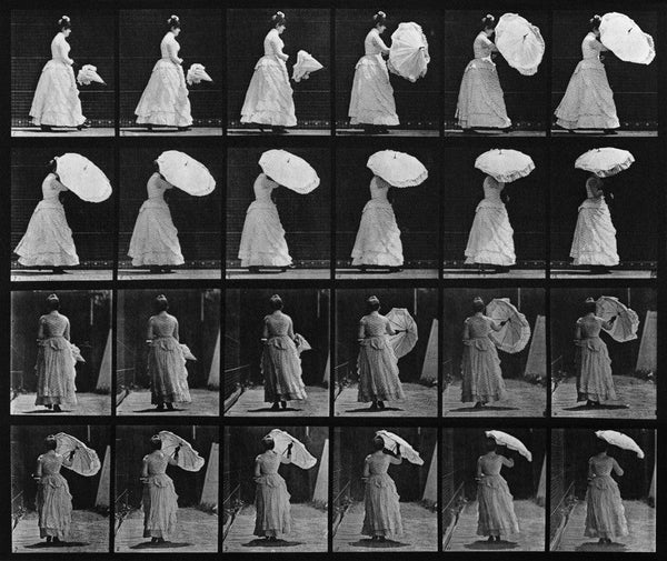 Animal Locomotion: Plate 38 (Woman Opening Parasol)