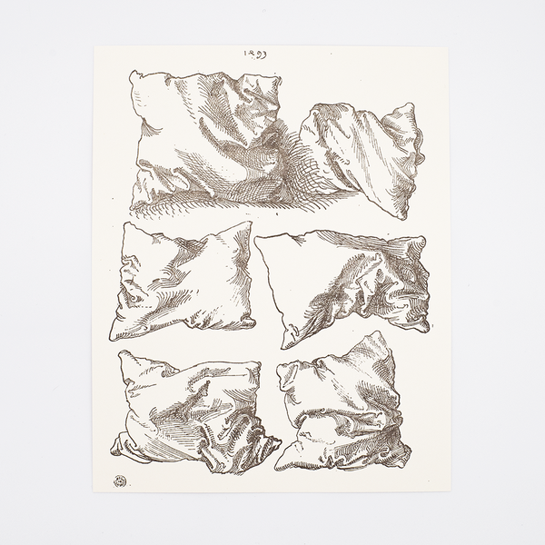 Six Studies of Pillows Letterpress by Albrecht Dürer