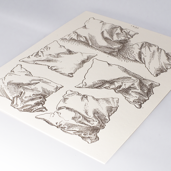 Six Studies of Pillows Letterpress by Albrecht Dürer