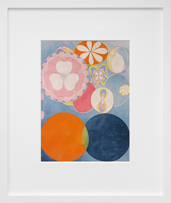 Hilma af Klint's The Ten Largest, No. 2, Childhood, Group IV framed in white