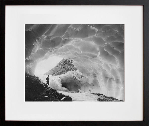 Mountaineer in an Ice Cave of Paradise Glacier, Mount Rainier National Park, Washington, 1925
