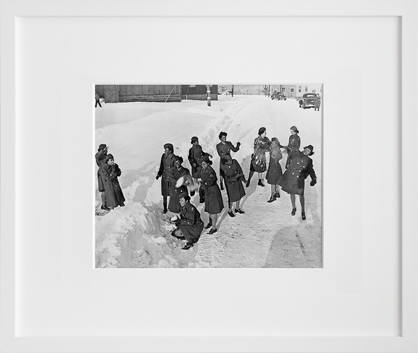 African American Women's Army Corps in the Snow