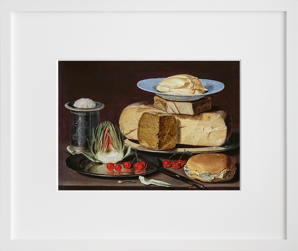 Still Life with Cheeses, Artichoke, and Cherries