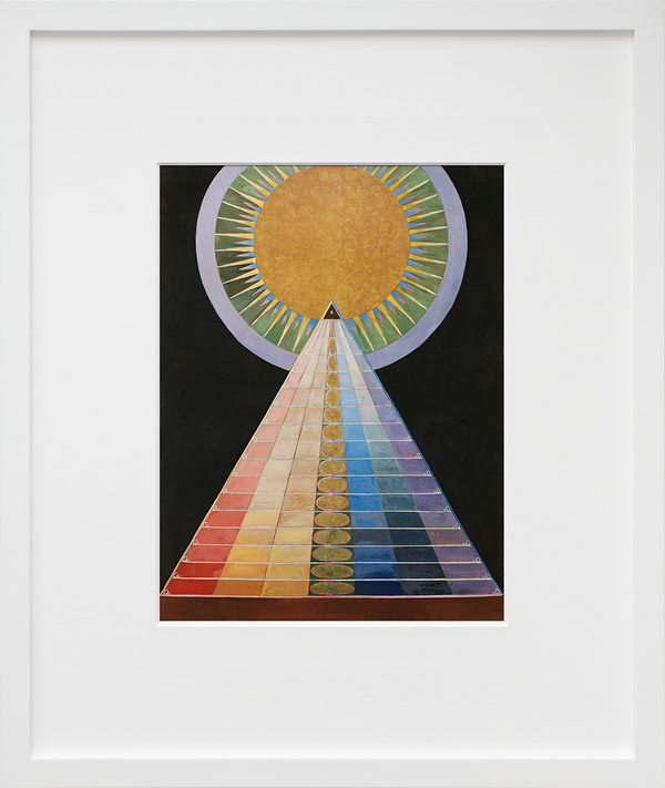 Hilma af Klint's Altarpiece, No. 1, Group X framed in white