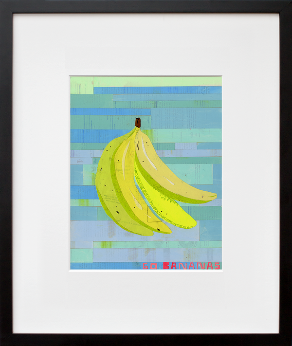 Go Bananas by Martha Rich in black frame