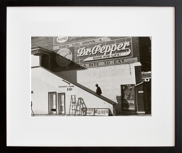 Jitterbugging in Negro juke joint, Saturday evening, outside Clarksdale, Mississippi - and - A Negro going in the Entrance for Negroes at a movie theater, Belzoni, Mississippi (pair)