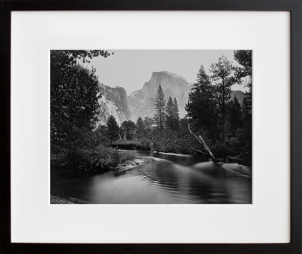 Stream and trees with Half Dome in background, Yosemite Valley, Calif.