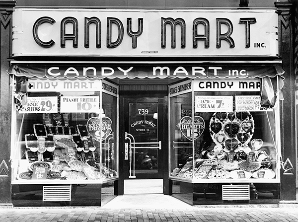 New! We’re sweet on this vintage candy store snap.