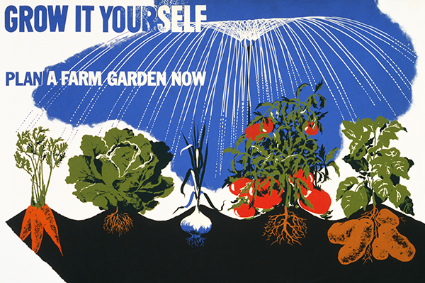 Grow it yourself”! This veggie garden is vintage food for thought.
