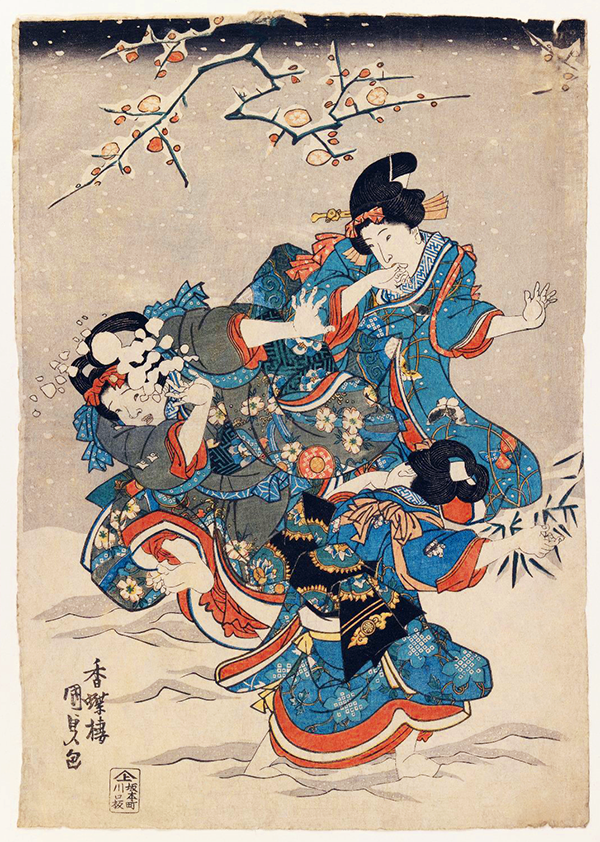 New! A 19th c. Japanese snow scuffle ❄