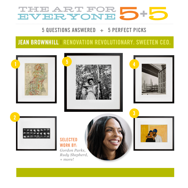 Renovation rockstar Jean Brownhill picks 5 fave art pieces.
