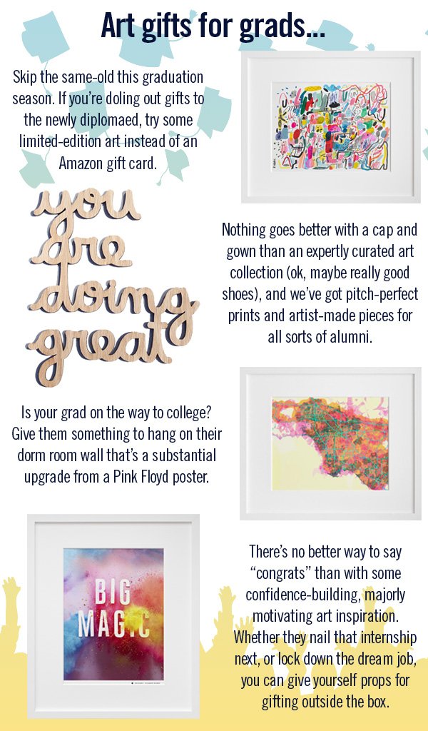 Pomp and Circumstance and prints: art gifts for grads!