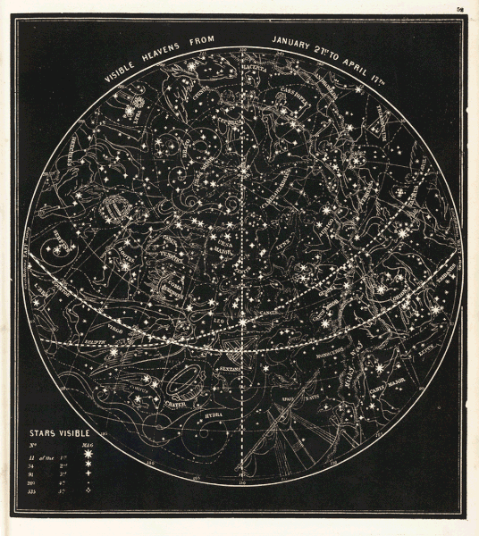 “Visible Heavens”: A Swirling Set of Four Vintage Star Maps