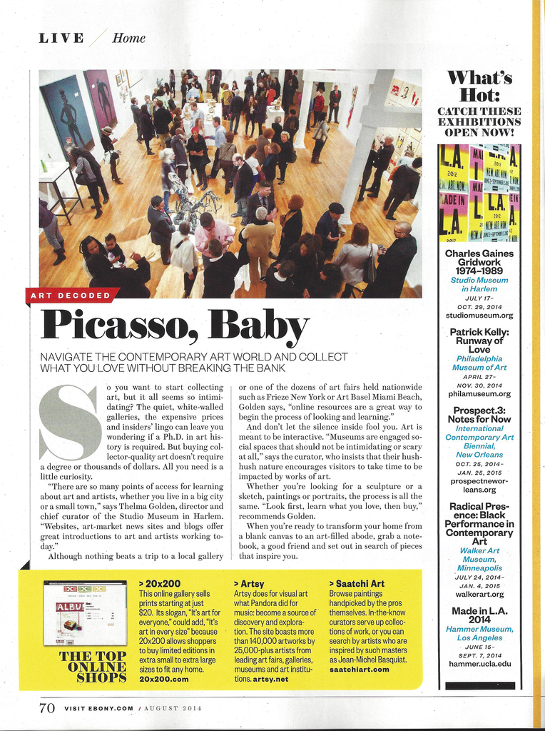 Discovering Art: EBONY Features 20x200 in "2014 Black Wealth Issue!"
