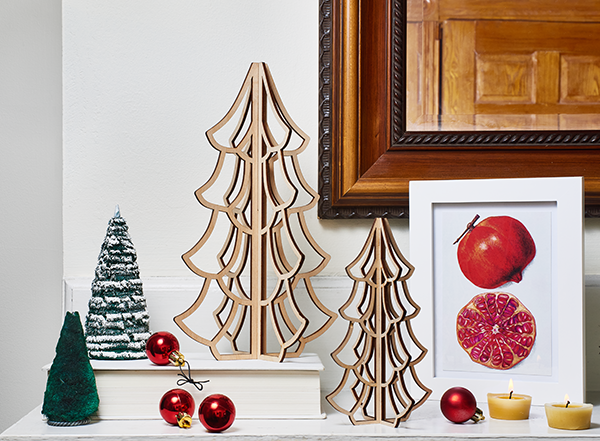 Faux firs: Deck the halls with woodcut birch boughs.