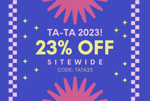 23% off for 2023! Good tidings + great art. 🥳