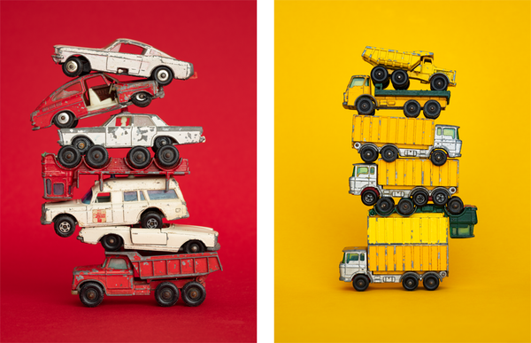 Two color-popping portraits of toy cars—new from Don Hamerman!