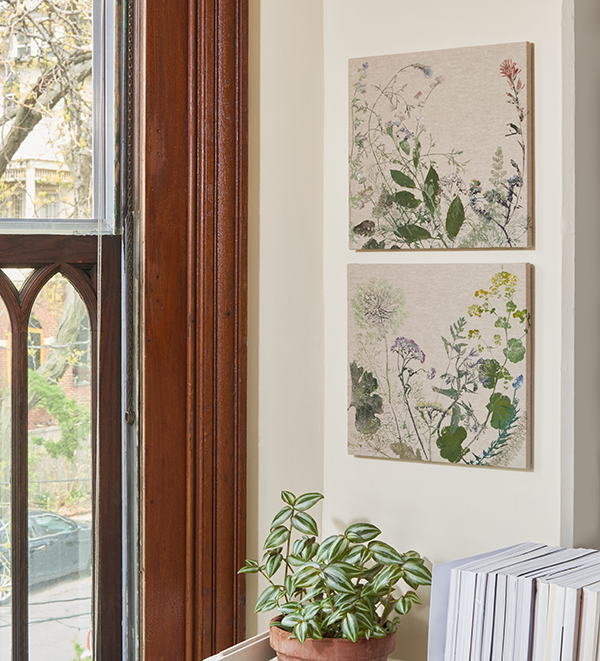 Botanical textile pieces hand-printed with real plants c/o Caitlin Parker!