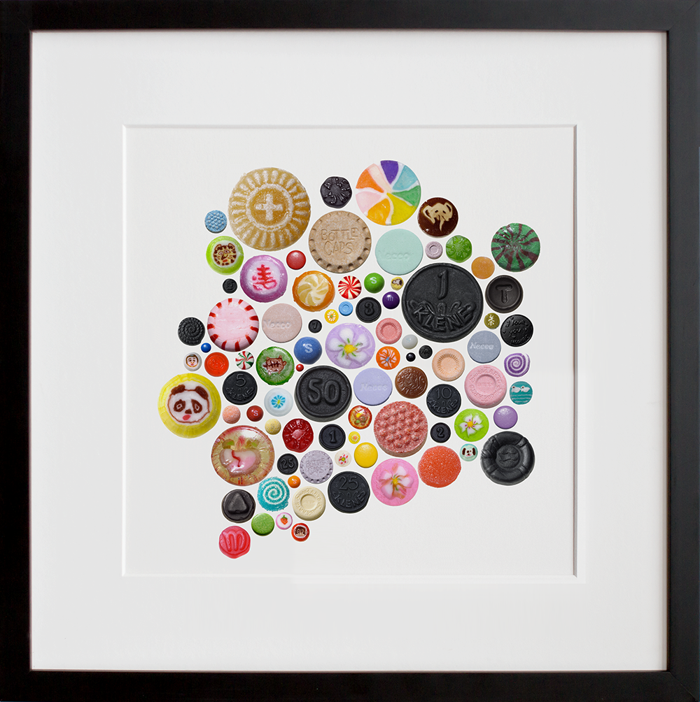 Round Candies I in a black frame