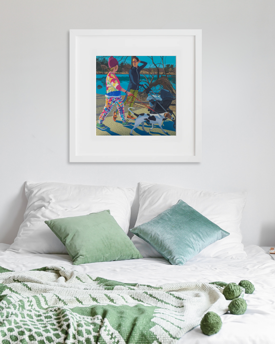 Walk and Talk in a white frame on a wall