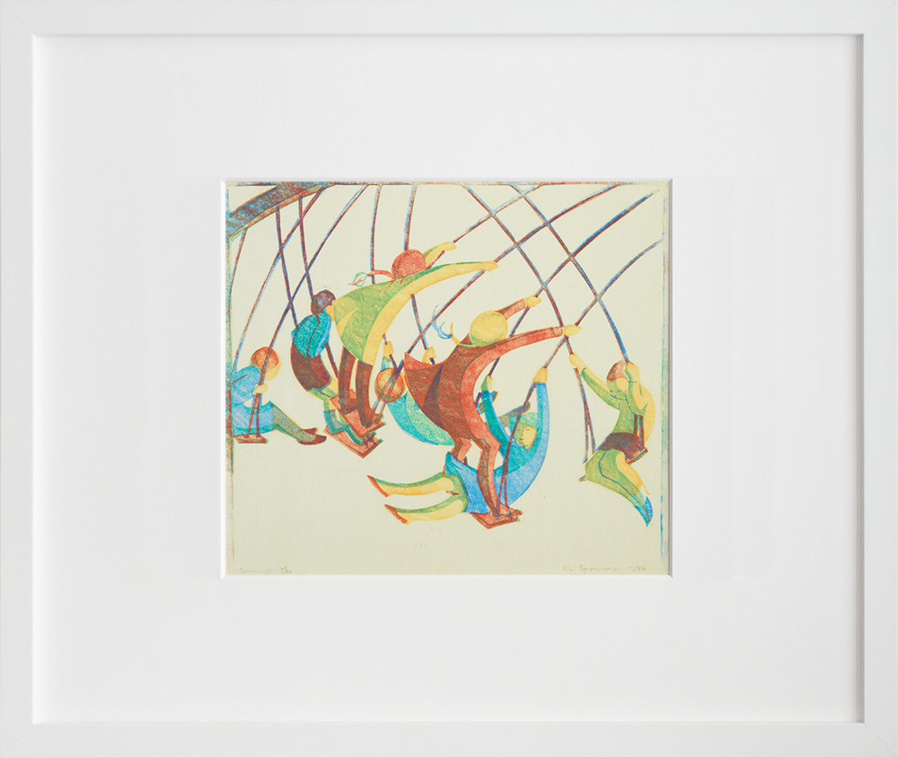 Swings in a white frame