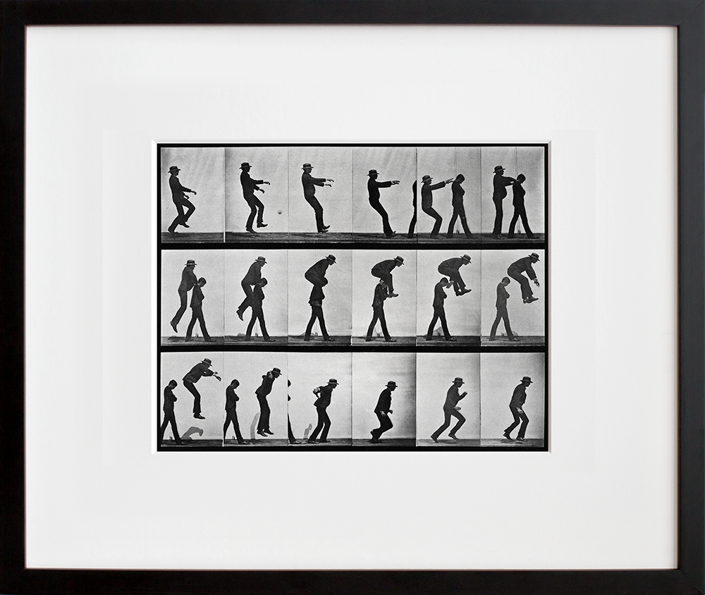 Animal Locomotion: Plate 169 (Leapfrog) in a black frame