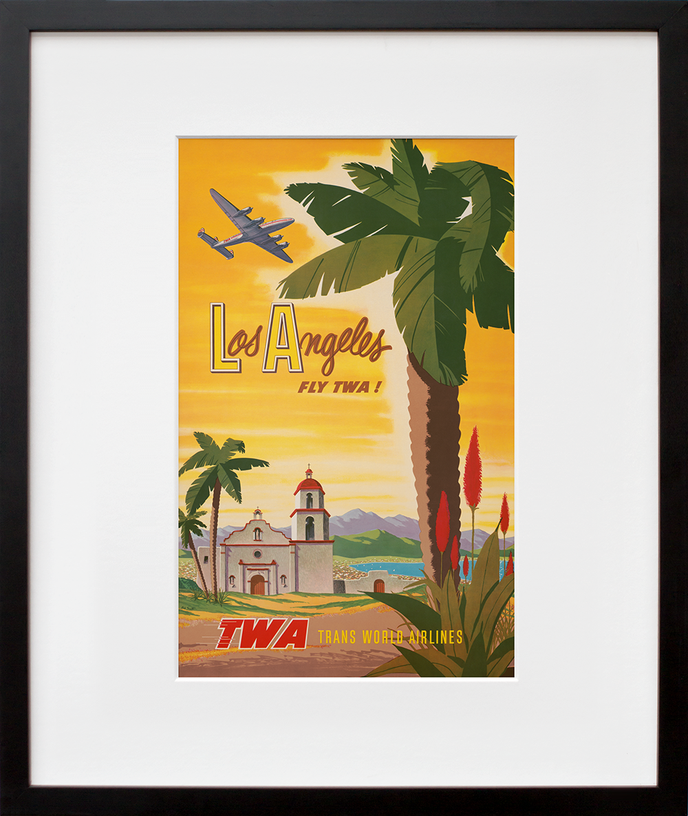 Fly TWA: Los Angeles in a black frame