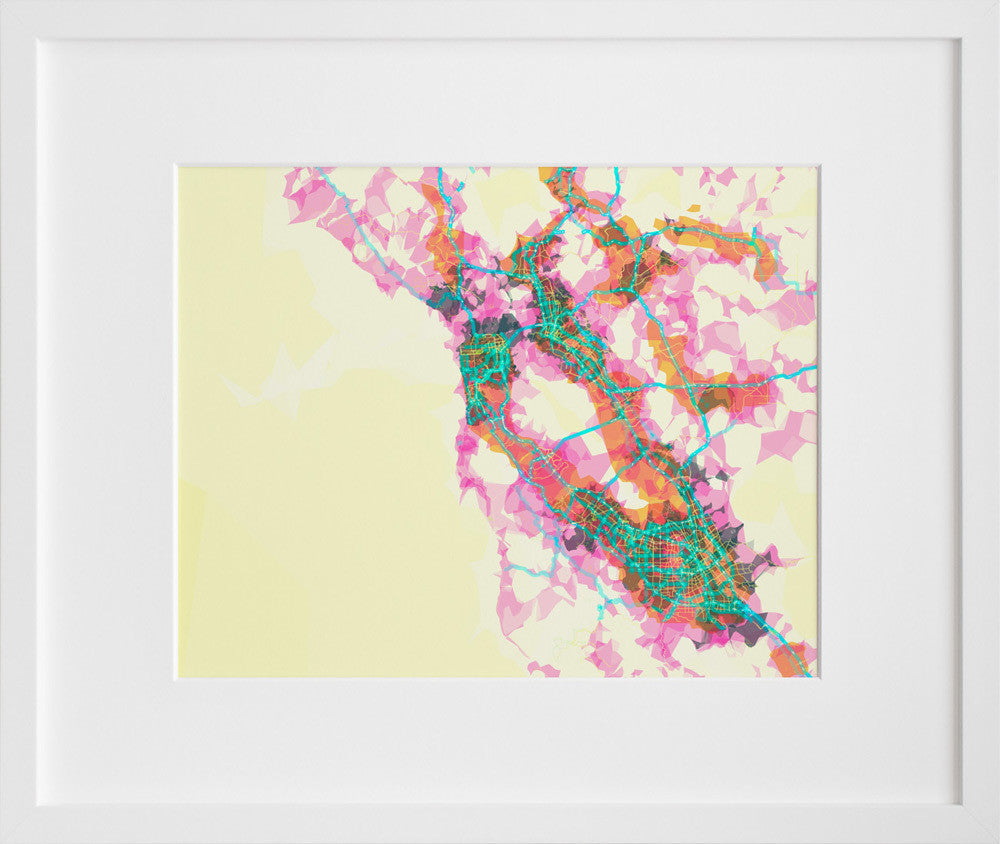 prettymaps (sfba) in a white frame