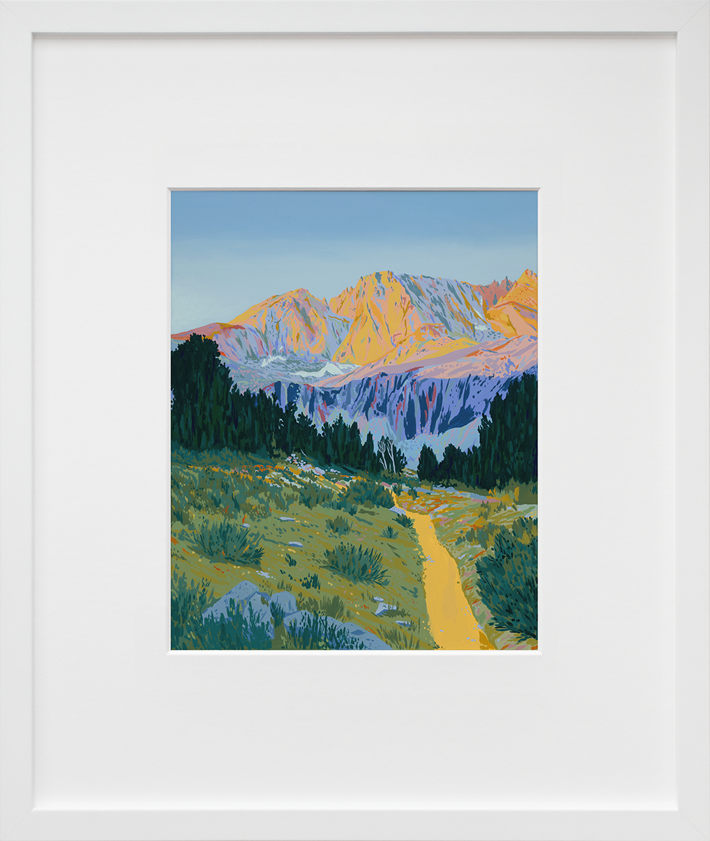 Morning Sun Up To Forester Pass in a white frame