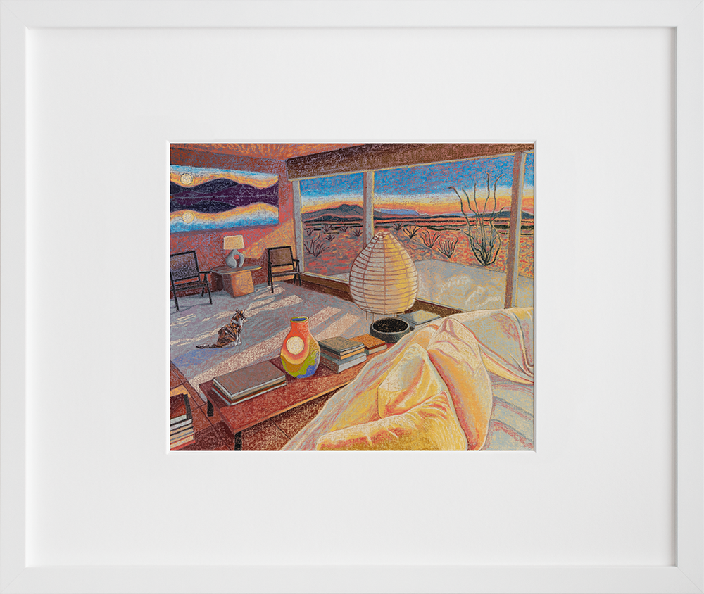 Texas Desert Interior in a white frame