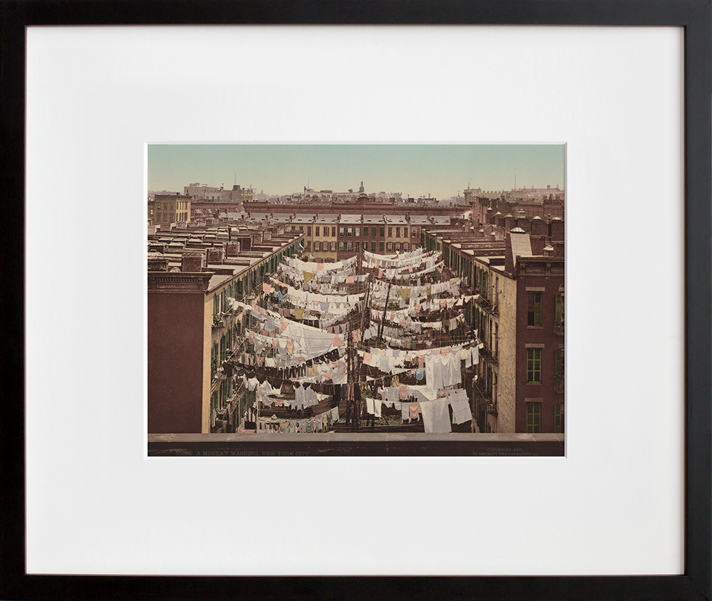 A Monday Washing, New York City in a black frame