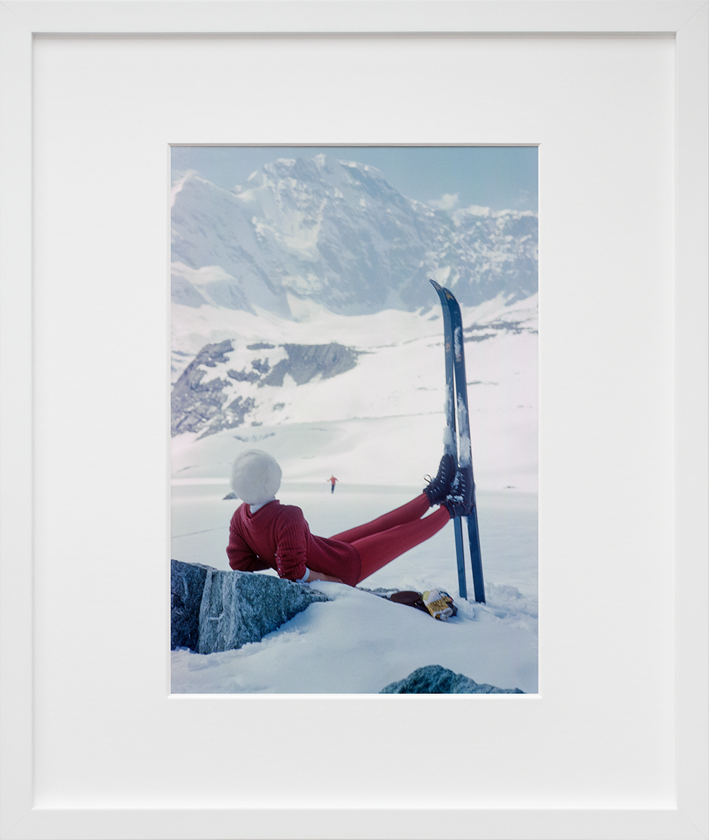 Skiing the Haute Route in a white frame