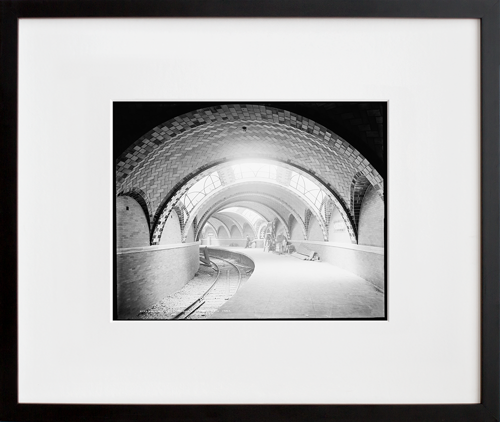 City Hall subway station, New York in a black frame