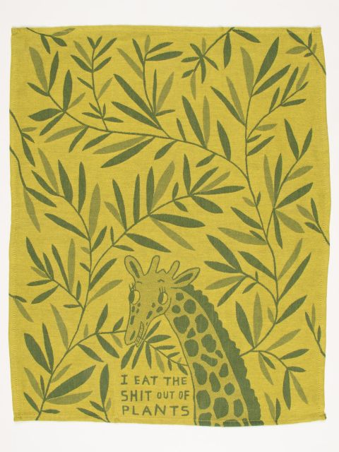 Products I Eat the Shit Out of Plants Dish Towel by Martha Rich