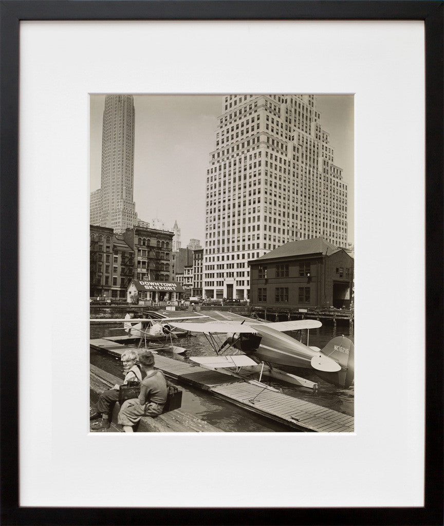 Downtown Skyport, Pier 11, East River, Manhattan in a black frame