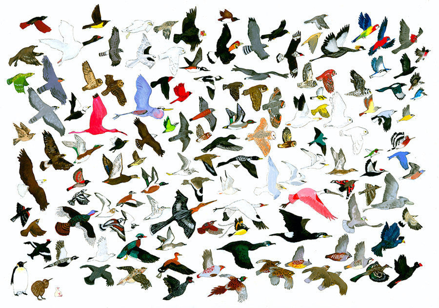 132 Birds Leaving AMNH (Response to Jason Polan)