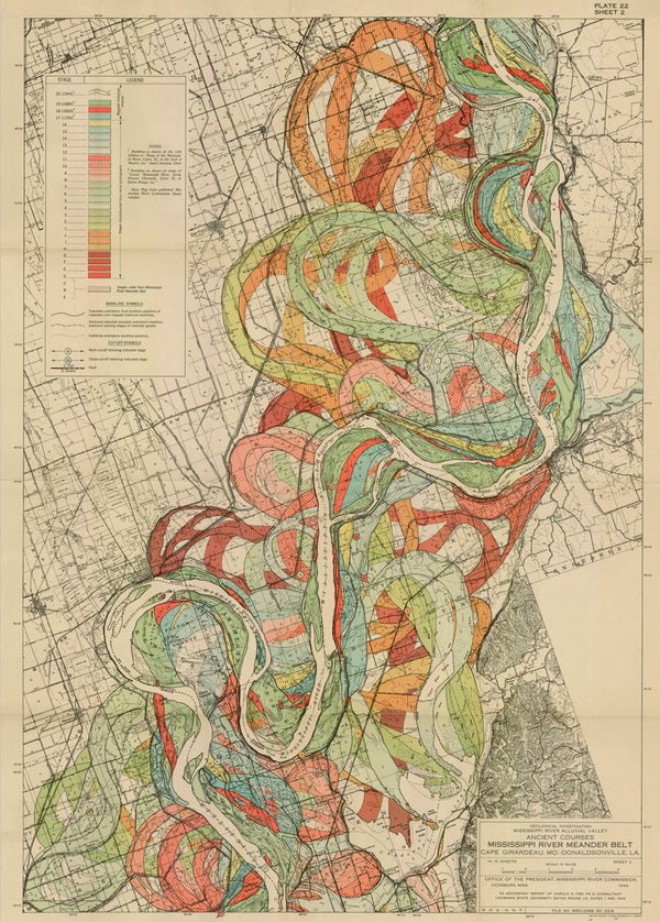 Load image into Gallery viewer, Plate 22, Sheet 2, Ancient Courses Mississippi River Meander Belt
