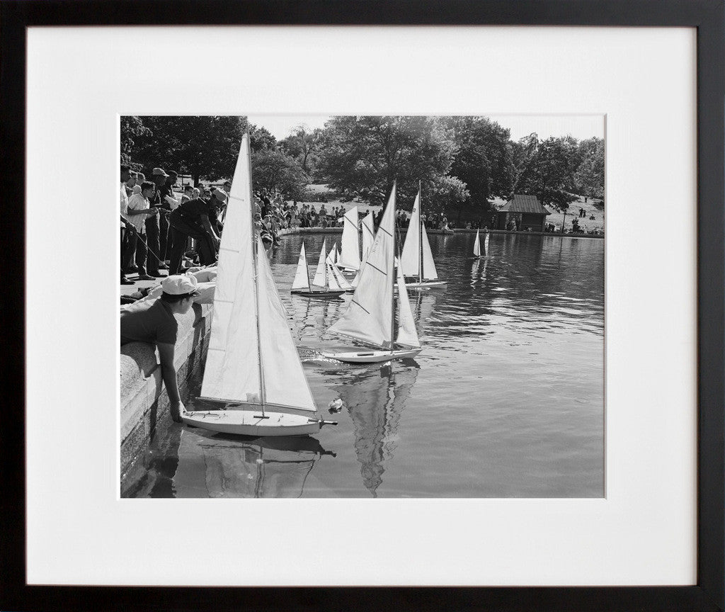 Central Park, Model Boat Regatta, 1962 in a black frame