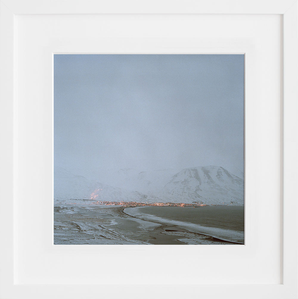 Dalvík in a white frame