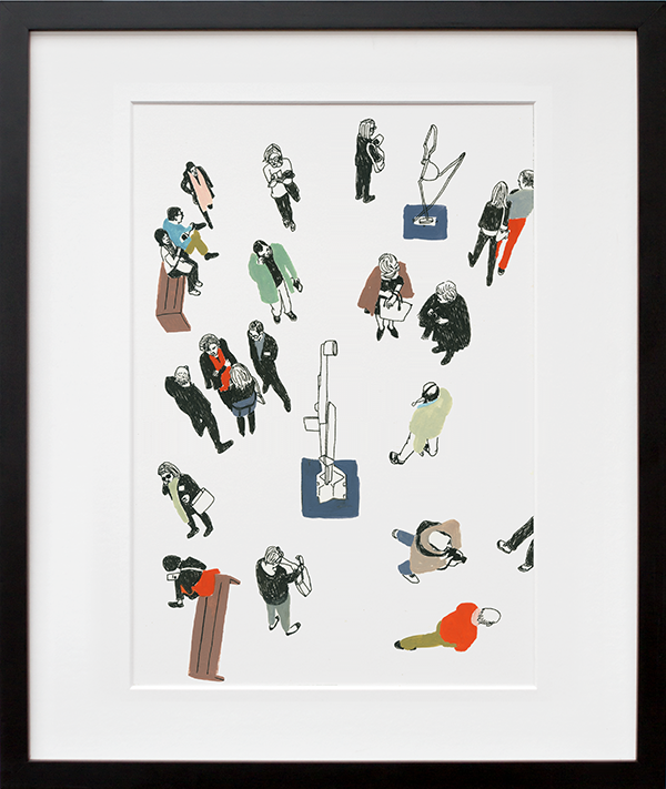 Looking at Art in a black frame