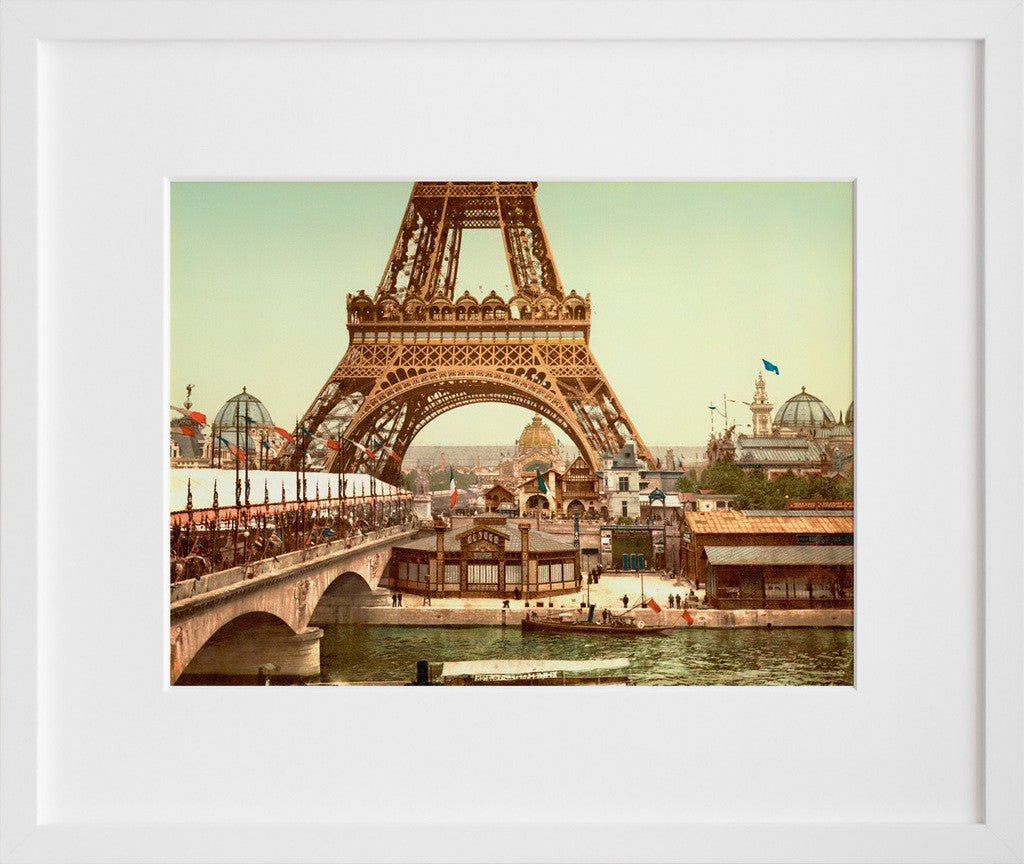 Eiffel Tower, grounds, Exposition Universelle, 1900 in a white frame