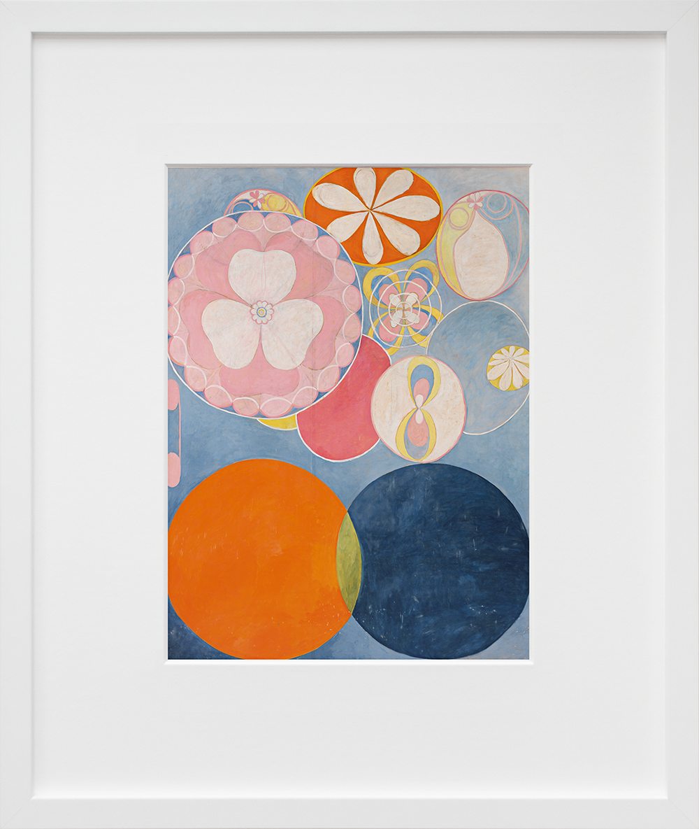 Hilma af Klint's The Ten Largest, No. 2, Childhood, Group IV framed in white