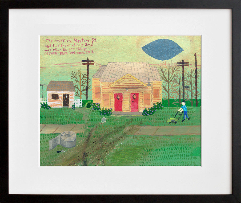House on Masters Street in a black frame