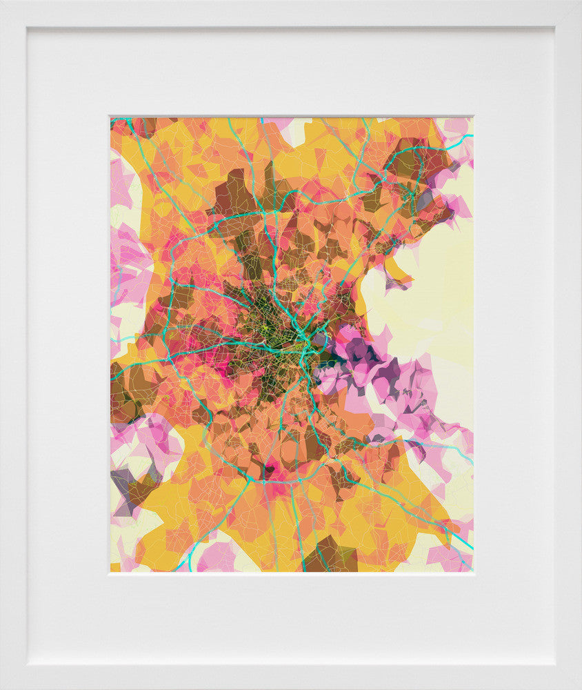 prettymaps (boston) in a white frame