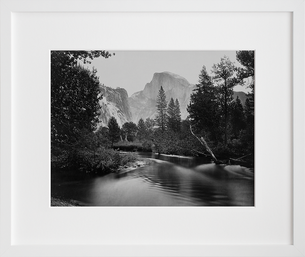 Stream and trees with Half Dome in background, Yosemite Valley, Calif.