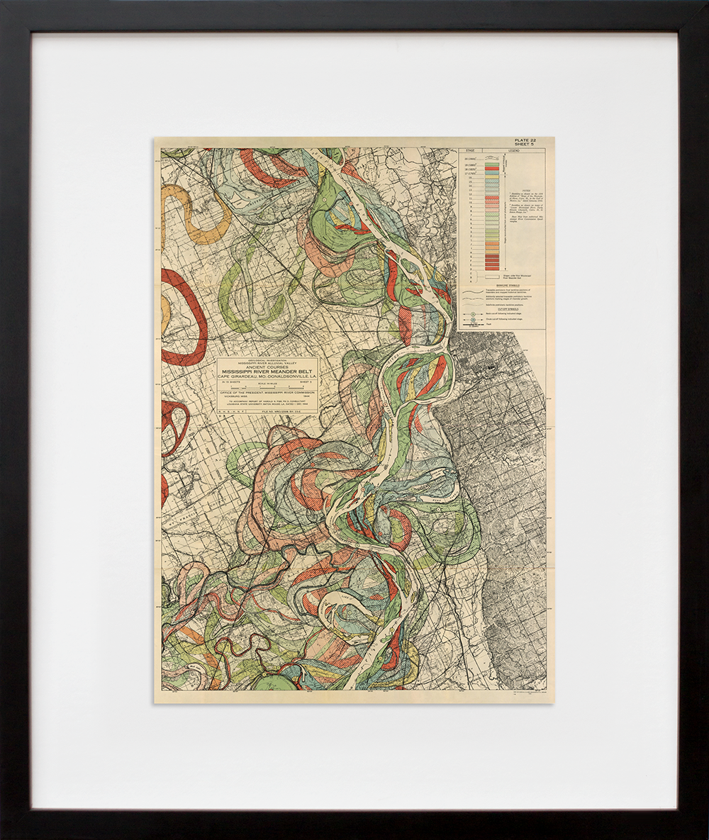Plate 22, Sheet 5, Ancient Courses Mississippi River Meander Belt in a black frame