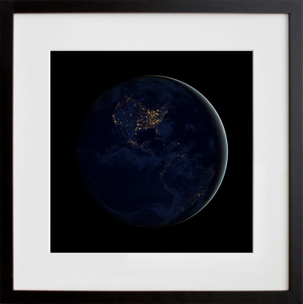 Black Marble (North America) in a black frame
